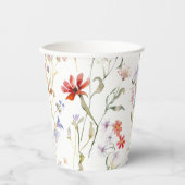 カラフル水色の野花 紙コップ (正面)