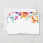 カラフル水色チューリップパーソナライズされた ノートカード (正面)