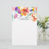 カラフル水色チューリップパーソナライズされた 便箋 (スタンド正面)