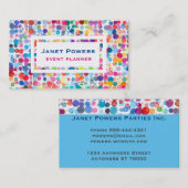 カラフル水色ドットカスタム名刺 名刺 (正面/裏面)