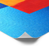 カラフル水色ハートブルー幾何形状 ポスター (角)