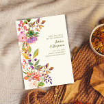 カラフル水色フローライラストレーション結婚 セーブザデート<br><div class="desc">水カラフル色フローライラストレーション結婚式の日付を保存</div>