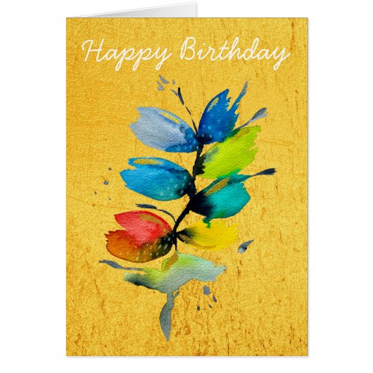 カラフル水色ルーズ抽象芸術フローラ (正面)