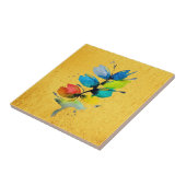 カラフル水色ルーズ抽象芸術フローラ タイル (側面)