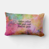カラフル水色抽象芸術カスタム添加引用文 ランバークッション (裏面)
