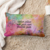 カラフル水色抽象芸術カスタム添加引用文 ランバークッション (ブランケット)