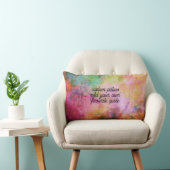 カラフル水色抽象芸術カスタム添加引用文 ランバークッション (椅子)