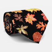 カラフル水色紅葉模様 ネクタイ (ロール)