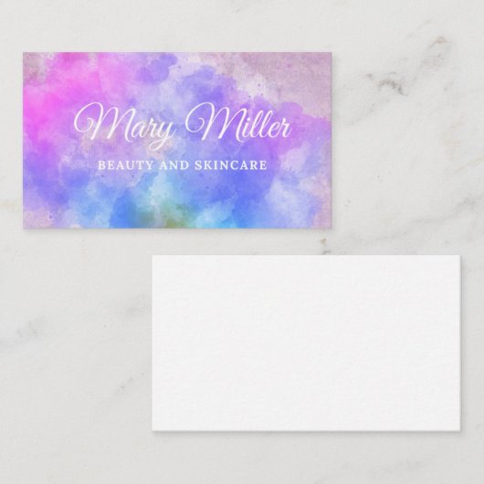 カラフル水色雲の名刺 名刺 (正面/裏面)