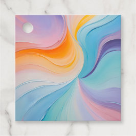 カラフル油絵を描ギフトラベル フェイバータグ