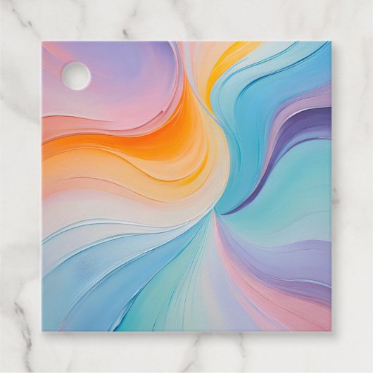 カラフル油絵を描ギフトラベル フェイバータグ (正面)