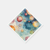 カラフル泡の水彩アート スタンダードカクテルナプキン (角)
