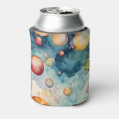 カラフル泡の水彩アート 缶クーラー (缶裏面)