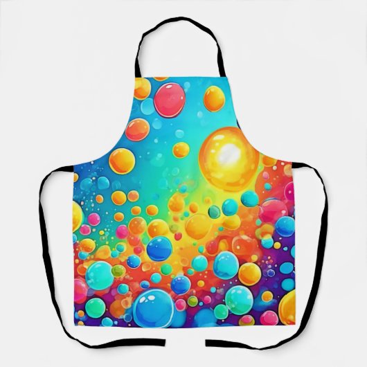 カラフル泡の浮き絵 エプロン (正面)