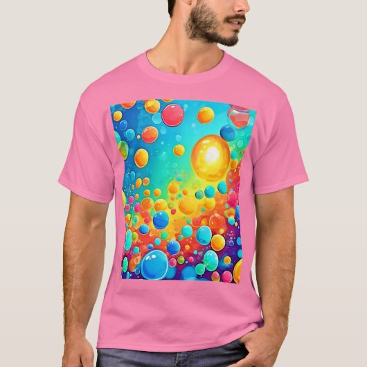 カラフル泡の浮き絵 Tシャツ (正面)