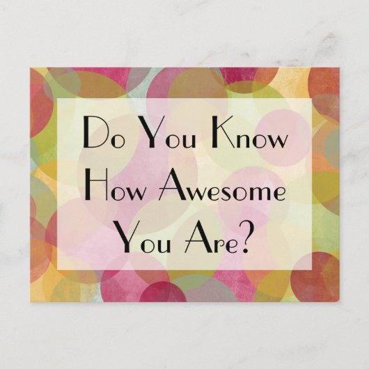 カラフル泡:お前は知っ素晴らしてる? ポストカード (正面)