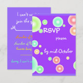 カラフル泡 出欠カード (正面/裏面)