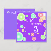 カラフル泡 招待状 (正面/裏面)