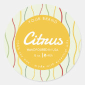 カラフル波線抽象芸術円キャンドルラベル ラウンドシール (正面)