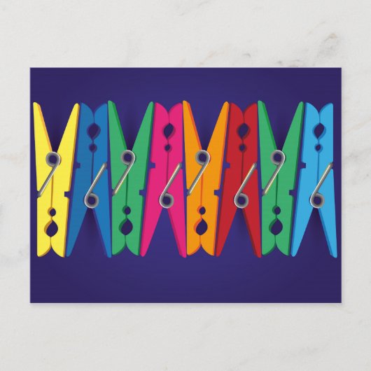 カラフル洗濯はがき ポストカード (正面)