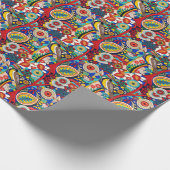 カラフル浮世鳥数々の素計 ラッピングペーパー (角)
