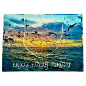 カラフル海サンセットプリント ラージペーパーバッグ (正面)