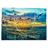 カラフル海サンセットプリント ラージペーパーバッグ (裏面)