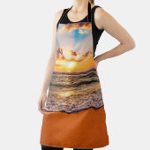 カラフル海ビーチサンライズと深いブルースカイ エプロン (インサイチュ)