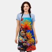 カラフル海水中生物 エプロン (着用した状態)