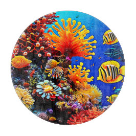 カラフル海水中生物 カッティングボード