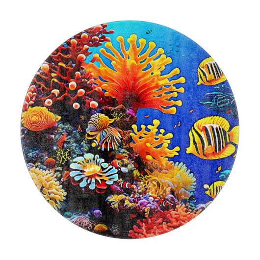 カラフル海水中生物 カッティングボード (正面)
