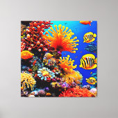 カラフル海水中生物 キャンバスプリント (正面)