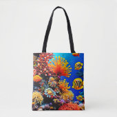 カラフル海水中生物 トートバッグ (正面)