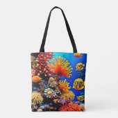カラフル海水中生物 トートバッグ (裏面)