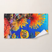 カラフル海水中生物 バスタオルセット (ハンドタオル)