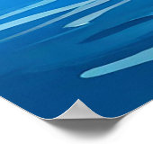 カラフル海波に浮かぶ船 ポスター (角)