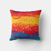 カラフル海波のパターン買今 クッション (裏面)