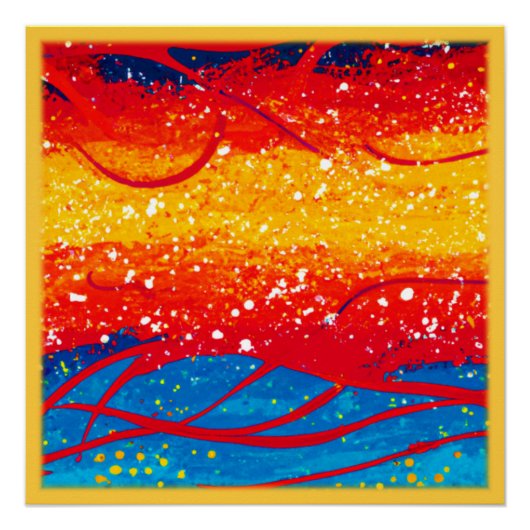 カラフル海波のパターン買今 ポスター (正面)