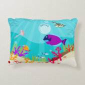 カラフル海海獣の子供の名前 アクセントクッション (裏面)