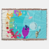 カラフル海海獣の子供の名前 スローブランケット (正面)