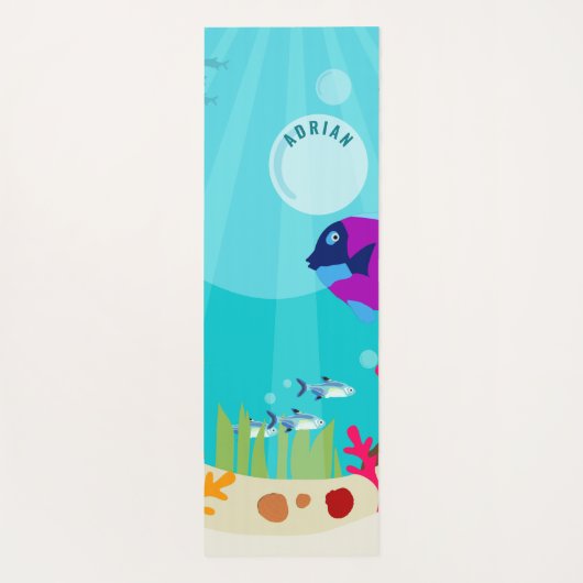 カラフル海海獣の子供の名前 ヨガマット (裏面)