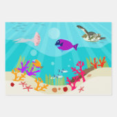 カラフル海海獣キッズ ラッピングペーパーシート (正面2)
