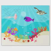 カラフル海海獣キッズ ラッピングペーパー (フラット)