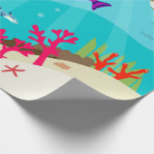 カラフル海海獣キッズ ラッピングペーパー (角)