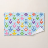 カラフル海魚の模様 バスタオルセット (ハンドタオル)