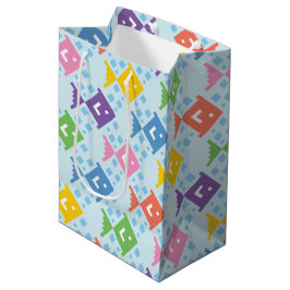 カラフル海魚の模様 ミディアムペーパーバッグ