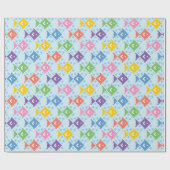 カラフル海魚の模様 ラッピングペーパー (フラット)