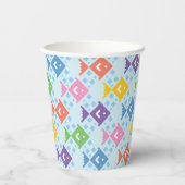 カラフル海魚の模様 紙コップ (裏面)