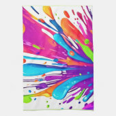 カラフル液絵を描散 キッチンタオル (縦)