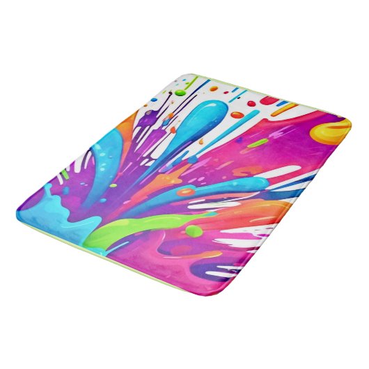 カラフル液絵を描散 バスマット (アングル)